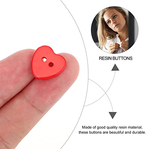Galpada 300Pcs Decorative Fasteners Accessories Heart Sewing Red Christmas Supplies Scrapbooking Button Flatback Buttons Shape- Resin Lovely Ornaments Beautiful Diy Embellishments #TOP7