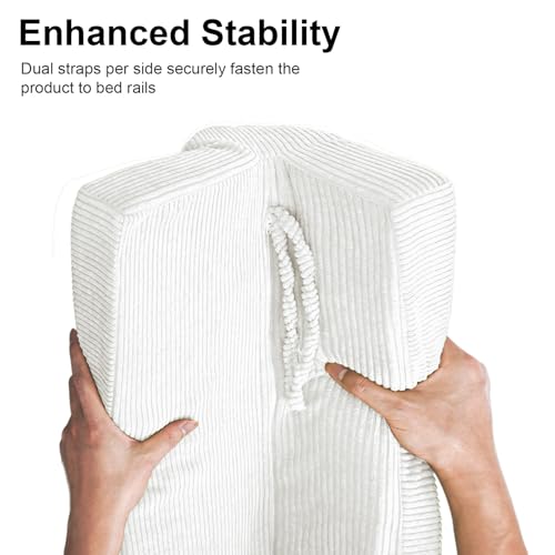 Image of AEOCOO Bed Bumpers for Toddlers, Size 3 Ft, Toddler Bed Rail Bumper Protector for Loft Beds & Bunk Beds, Bed Rail Height Extender Bed Guardrail, Anti-Bump | Fall Prevention, White