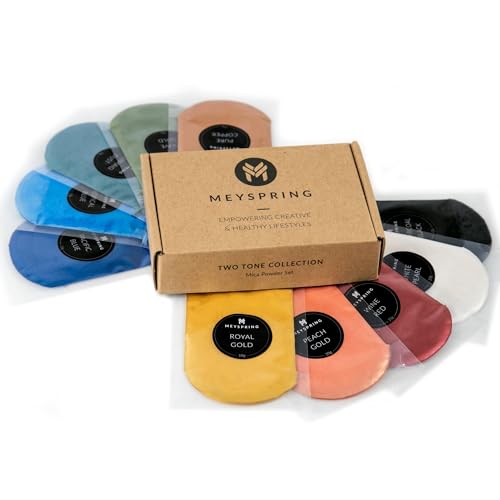 MEYSPRING Two Tone Collection Sample Set, Mica Powder for Epoxy Resin, Pearlescent Pigment Powders for Resin Art and Crafts, 10 Colors, 100g