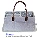 Beau & Friends Large Baby Diaper Caddy Organizer | Baby Registry | Nursery Changing Station Organizer Bag | Portable Car Travel Tote | Newborn Boy Girl Baby Shower Gift Diaper Caddy | (Square)