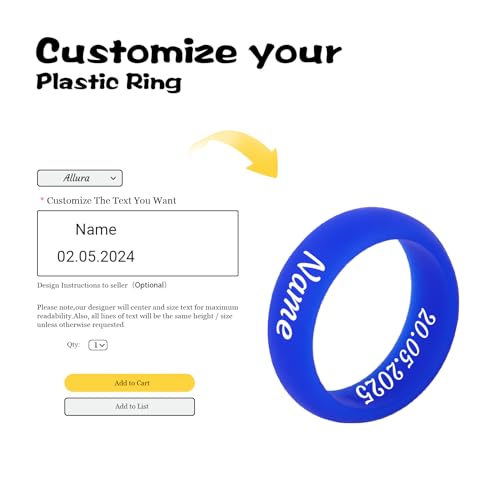 Personalized Silicone Couple Rings Set - Comfort Fit, Customizable, Available in 13 Colors(2 packs)2