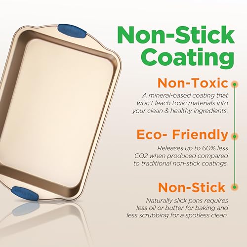 NutriChef-6-Piece-Nonstick-Bakeware-Set-Premium-Carbon-Steel-Baking-Trays-wHeat-Safe-Silicone-Handles-Includes-Loaf-Pan-MuffinCupcake-Pan-Round-Square-Roaster-Pans-Cookie-Sheet-NCSBSG36 NutriChef 6 Piece Nonstick Bakeware Set Premium Carbon Steel Baking Trays wHeat Safe Silicone Handles Includes Loaf Pan MuffinCupcake Pan Round Square Roaster Pans Cookie Sheet NCSBSG36
