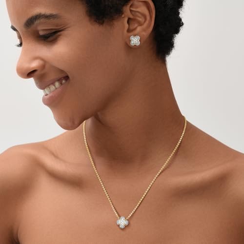 MEVECCO Dainty Gold Necklace For Women 18k Gold Plated Full CZ Pendant Necklace Handmade Necklace Jewelry Everyday Wear2