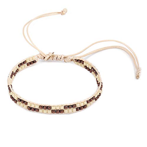 Bracelet tissé perlé pour les femmes ajustable pour un port quotidien confortable