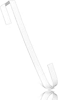 Osgow 15" White Steel Wreath Hanger for Front Door - Over The Door Hook, 20lb Capacity, Easy Install for Holidays Indoor Outdoor
