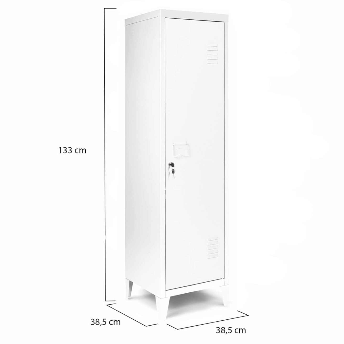 IDMarket - Armoire vestiaire Ester 1 Porte métal Blanc Design Industriel