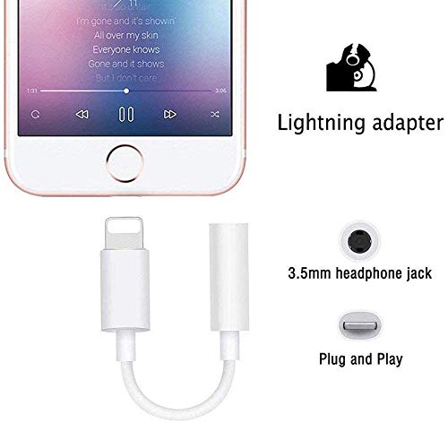 [Apple MFi Certified] iPhone Headphone Adapter,3-Pack Lightning to 3.5 mm Headphones/ Earbuds/Earphones Jack Adapter Cord Dongle Aux Cable Converter Accessories Compatible with iPhone 11/Xs/XR/X/8/7 - Thumbnail 4