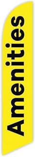 GLOBAL ADVERTISING SOLUTIONS Senior Living Feather Flag Eye Catching Banner Sign for Business and Marketing Replacement Flag Only Without Hardware (Amenities Yellow)
