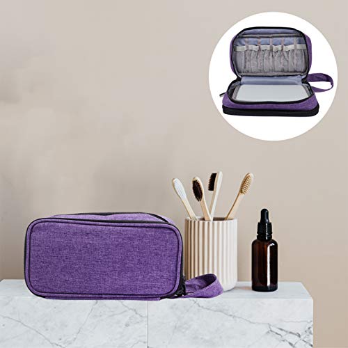 Lurrose Estojo de Esmalte de Unha Bolsa de Cosméticos Bolsa de Maquiagem Escovas Recipiente de Armaz