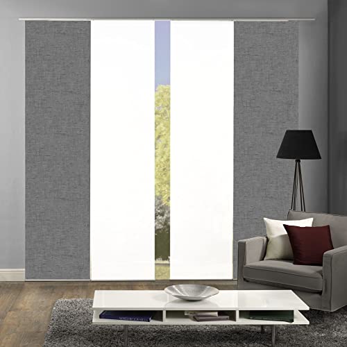 wohnfuehlidee 4er-Set Schiebevorhänge Marlies Blickdicht, Höhe 245 cm, grau