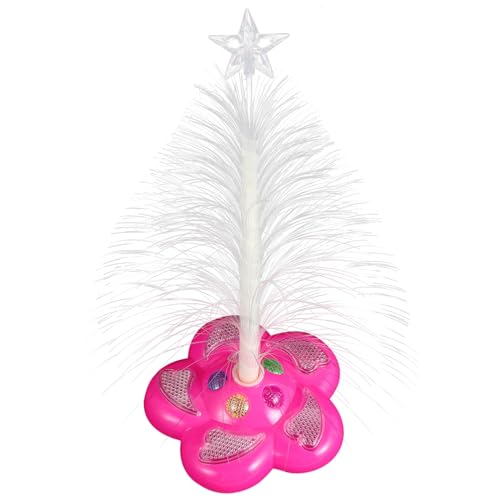 ARTIBETTER Colorful LED Fiber Optic Christmas Tree Lamp Battery Desk Night Light for Home Decoration Sparkling Holiday Atmosphere Random Color Design for Festive