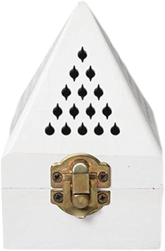 Cabilock Vintage Decor - Quemador de cono de madera, cono de carbón, quemador de incienso piramidal, templo, caja de soporte de incienso de madera,