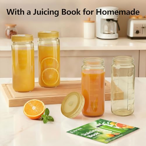 Ruckae Pink 16oz 10 Pack Juice Bottles, Glass Bottles Juicing with Lids, Smoothie Cup Lids and Straws, Water Bottle Mason Jar Drinking Glasses for Juicing, Smoothies, Kombucha by Ruckae - Image 5
