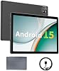 Tablet aiprotablet 10 pulgadas Android 15, 12GB RAM 64GB ROM expandible a 1TB, procesador Quad-Core, pantalla táctil LCD 1280x800, WiFi 5, doble cámara, BT5.0, batería 6000mAh (Negro) 2