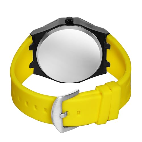 Image of IIK COLLECTION Men's Car Wheel Watch with Spinning Car Rim Hub Design with Silicon Strap|| Analog | Quartz Movement|| Water Resistant, Scratch Resistant