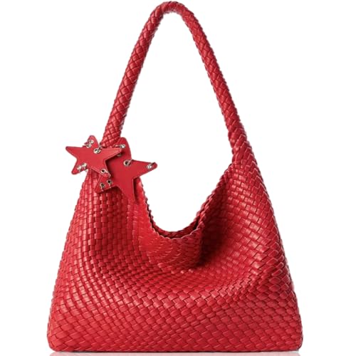Image of Woven Tote Bag for Women, Shoulder Handbags, Beach Hobo, Handwoven Satchel Underarm Bag, Top-Handle Bag With Purses