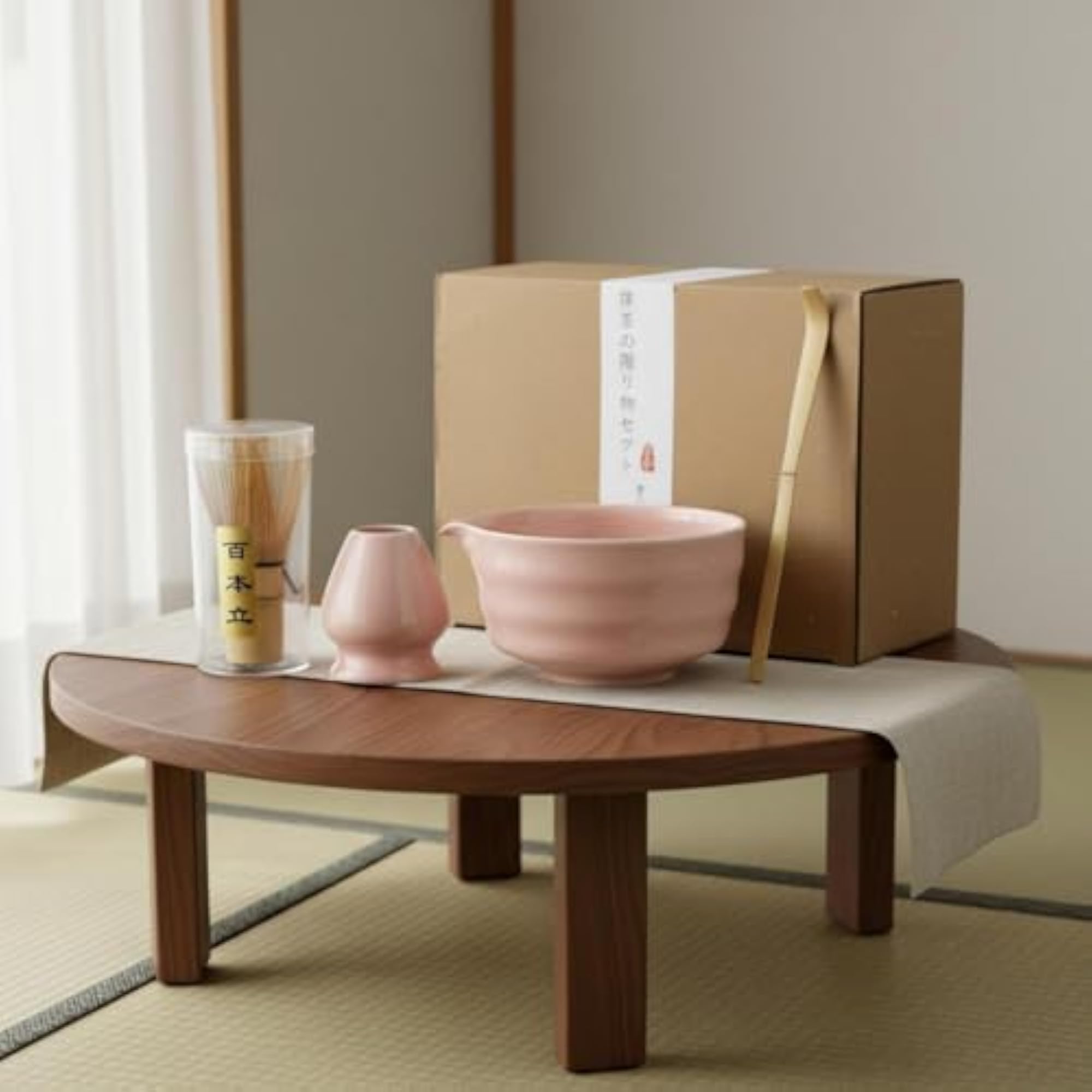 Matcha Tea Set with Bowl and Whisk, Gift Box Included