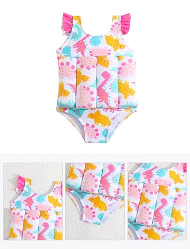 Image of IDOPIP Kids Boys Girls Floatation Swimsuit with Adjustable Buoyancy Baby Float Suit Swim Vest One Piece Swimwear Bathing Suit