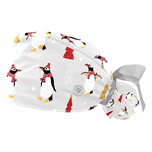 Chapeaux bouffants de Noël JDEZ avec bandeau anti-transpiration ajustable x2