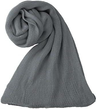 Allegra K Women Winter Scarf Warm Knitted Long Rectangle Shape Stylish 200x30cm/79x12 Dark Gray