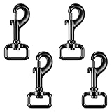 Strapworks Black Metal Bolt Snaps – for Dog Leashes, Bag Straps – 1 Inch – 4 Pack