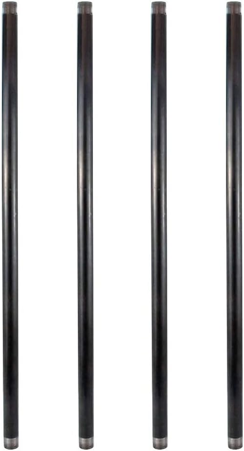 3/4" × 60" Heavy Duty Pre-Cut Grey Metal Pipe, Industrial Steel Fits Standard 3/4 Inch Threaded Pipes and Fittings - Vintage DIY Industrial Shelving (3/4" × 60", Grey)