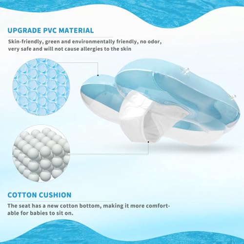 Loowarts Baby Pool Float with Canopy and Safety Seat,Infant Swim Float & Pool Float & Baby Water Float & Swimming Floats UPF50+ UV Protection for Kids from 6 to 36 Months. by LOOWARTS - Image 2