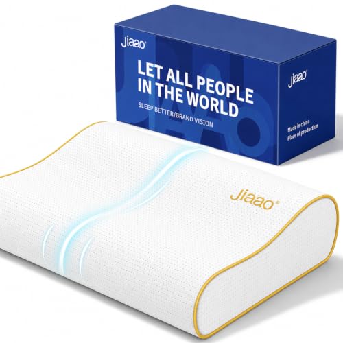 Image of jiaao Ergonomic Cervical Neck Pillow,Adaptive Back and Side Sleeper Pillow | Hybrid Memory Foam Pillows with Silicone Core,Airflow Cooling Contour Pillow for Neck Support,Dual Heights,King Size