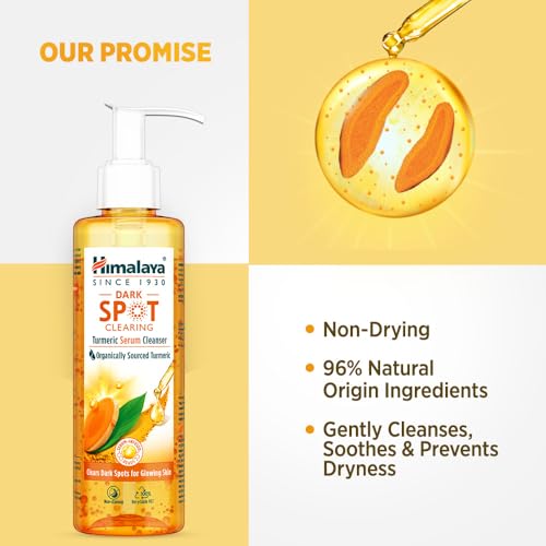 Image of Himalaya Turmeric Serum Cleanser | Niacinamide + Vitamin E + Serum Infused Facewash| Clears dark spots for glowing skin | 180ml