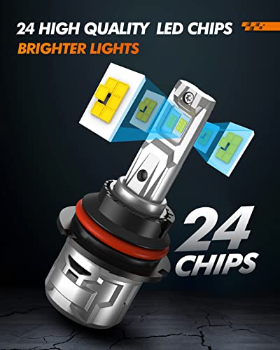 Sealight 9007 Hb5 Led Bulbs, 18000 Lumen 80W 6500K Cool White Led Head Bulbs High And Low, 7 Years Lifespan X5 Upgrade Temperature Control And Adjustable Light Shape - Pack Of 2 #TOP4