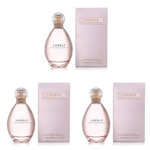Lovely by SJP - Sweet, Floral, Musky Amber Woody Eau De Parfum Spray Fragrance for Women - With Notes of Mandarin, Bergamot, Apple, and Cedarwood - Intense, Long Lasting Scent - 3.4 oz (Pack of 3)