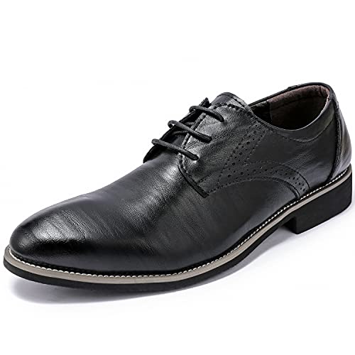 Image of Men's Dress Shoes Oxford Shoes Formal Dress Shoes for Men Business Derby Shoes. Size 10 Black 44