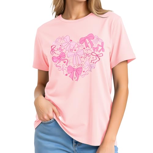 Image of Breast Cancer Awareness Ribbon Shirt Women-in October We Wear Pink Tees | Meaningful October Breast Awareness Cancer Shirt Pink Butterfly Short Sleeves Perfect for Survivors and Family Supporters