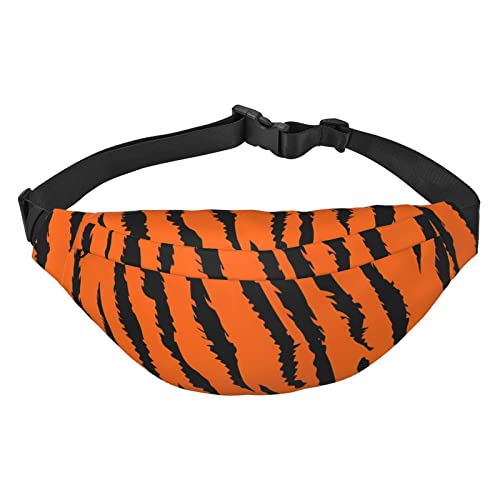 Marsupio leopardato Ti-ger di grandi dimensioni con 3 tasche con cerniera puoi trasportare telefoni cellulari di tutte le per esercizi allaperto taglia unica arancione nero