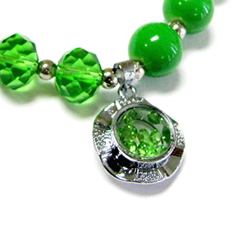 Woman Bracelet/ Crystal Spinner Lucky Charm/ Birthstone Color/ August-Peridot #TOP3