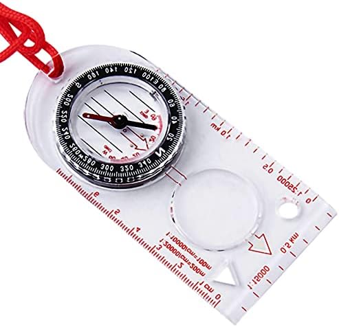 Aginkgo Hiking Backpacking Compass Survival Compass with Magnifying Glass Waterproof Navigation Compass Map Ruler Suitable for Camping Adventures Easy to Carry Portable and Light Outdoor