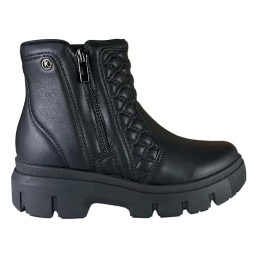 Bota Coturno Feminino Kolosh com Ziper Sola Tratorada (Preto, BR, Adulto, Numérico, 34)