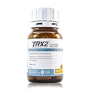 TRX2 Supplement voor Haargroei – Stop Haarverlies voor Mannen en Vrouwen – Stop hair loss – Klinisch Bewezen Resultaten van Dikker, Voller Haar – Biotine & Selenium & Zink – Vegetarisch – Voorraad voor 1 Maand
