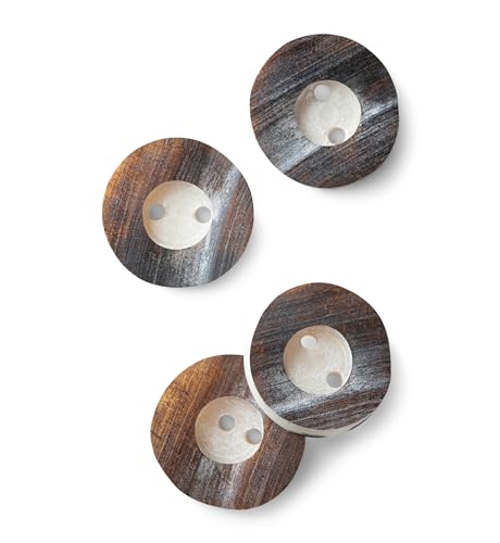 Schöneberger Trachten Couture Botones originales de cuerno para pantalones de cuero, 2 agujeros, 4 x 8 x 12 x colores y diámetro (marrón antiguo, 18 mm/4 botones)