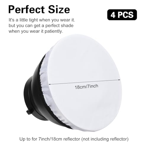 Image of 7 inch /18cm Light Diffuser,Soft Diffuser Lamp Cover White Lamp Shade Diffuser,Great for Studio Strobe Reflectors, Video Shooting (4Pcs)