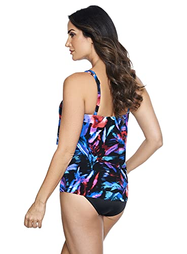Miraclesuit Women's Plus Size Swimwear Linked in Mirage High Neckline Underwire Bra Tankini Top3