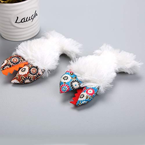 STOBOK 2 peças de pelúcia de gato, erva de gato, formato de peixe, brinquedos de limpeza de dentes d
