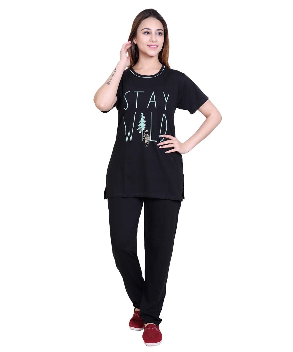 Women Cotton Printed Night Suit Set/Sleep wear Set/Loungewear Set-image-45