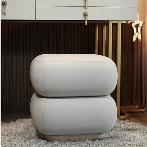 Tabouret carré moderne en similicuir et jambes en métal