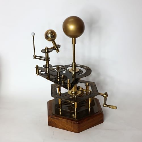 Cosmos Museum Large Brass Orrery – Functional Planetary Model with Precision Gears | Handcrafted Tellurion for Astronomy Enthusiasts, Home & Office Decor, and Collectors
