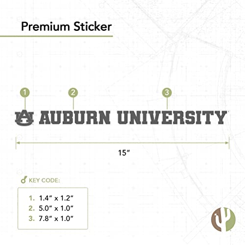 Pegatina Auburn University de vinilo resistente calcomanía NCAA de 15 pulgadas para coche 3