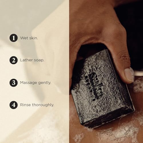 Image of Saka Organics Activated Charcoal & Mint Bath Soap with Shea Butter, Pack of 2 (120g Each) | Handmade Cold-Processed Soap | Deep Cleansing, Gentle Exfoliation & Refreshing | Sulphate & Paraben Free