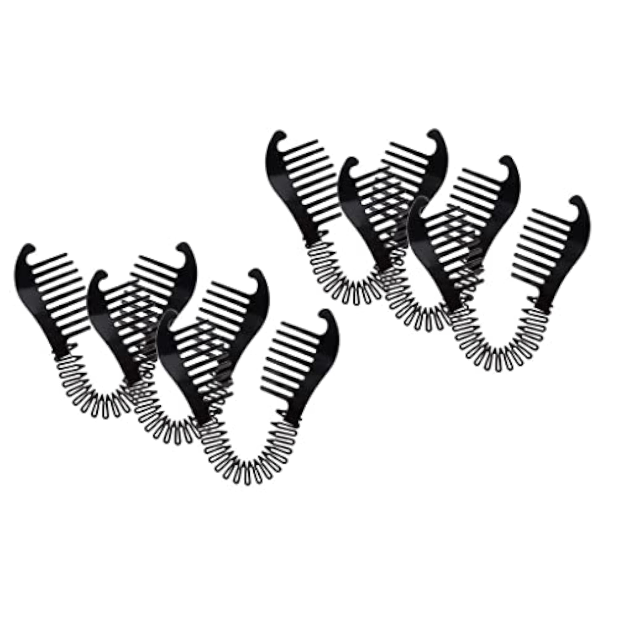 6pcs Black Hairstyling Clip Bun Donut Twist Accessories