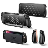 JSAUX 分体式保護ケース（Switch 2対応）｜TPU製ミドルフレーム＆PC製フェイスカバー｜滑り止め付きエルゴノミックグリップ｜ゲームカード10枚収納｜スタンド使用対応｜衝撃吸収＆傷防止（PC0114）