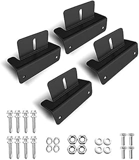 Solar Panel Mounting Z Bracket with Nuts and Bolts,Roof Solar Panel Bracket ,for RV, Boat, Roof, Wall and Other Off Gird Solar Panel Mounting, Set of 4 Units (Black)